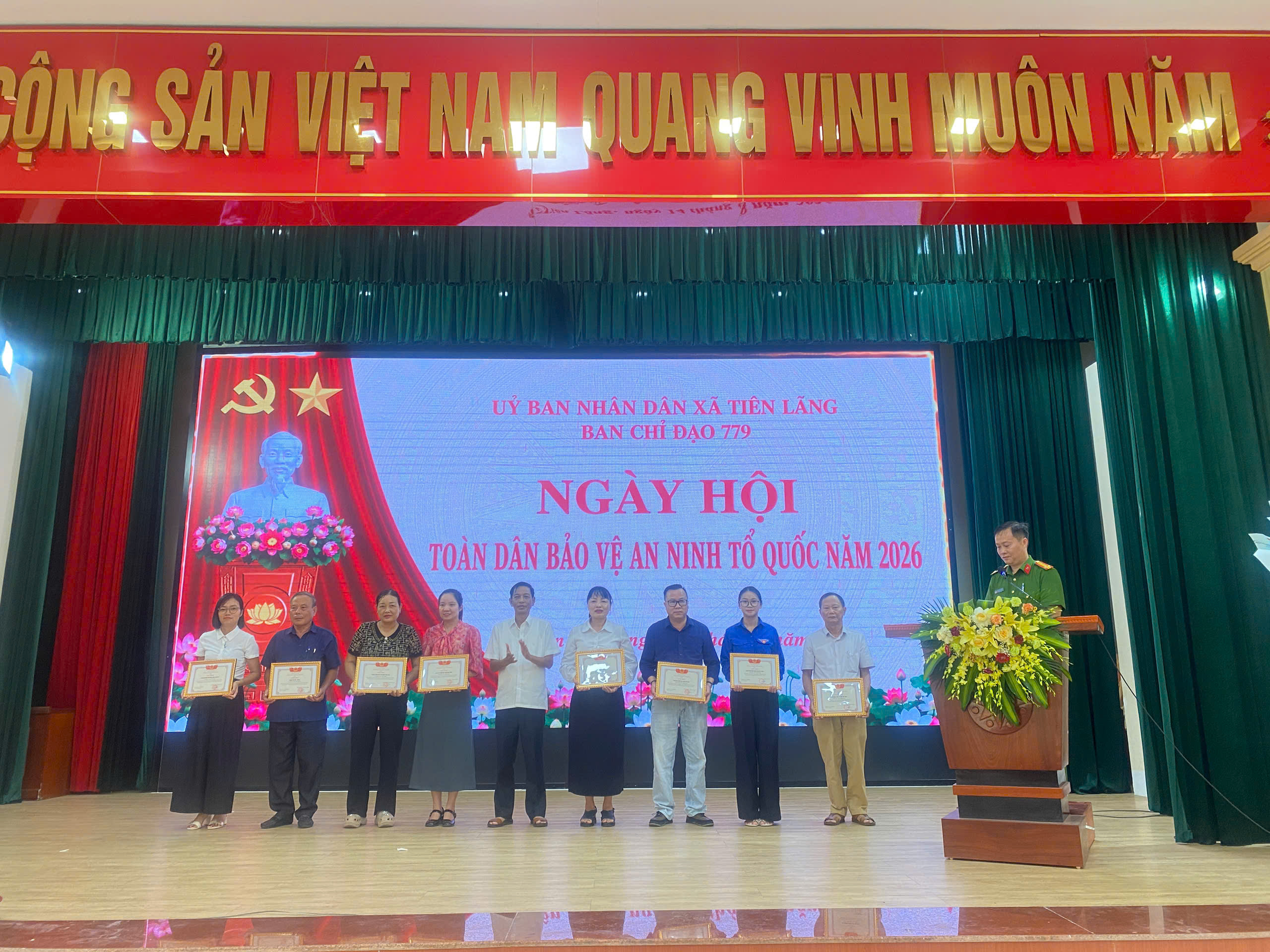 Công an xã Tiên Lãng tham mưu tổ chức Ngày hội toàn dân bảo vệ an ninh Tổ quốc năm 2026